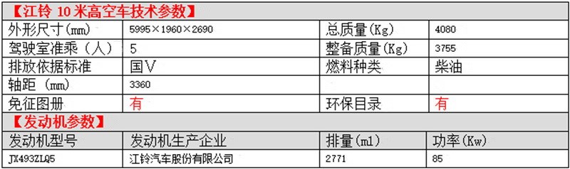 江铃顺达10米升降高空车